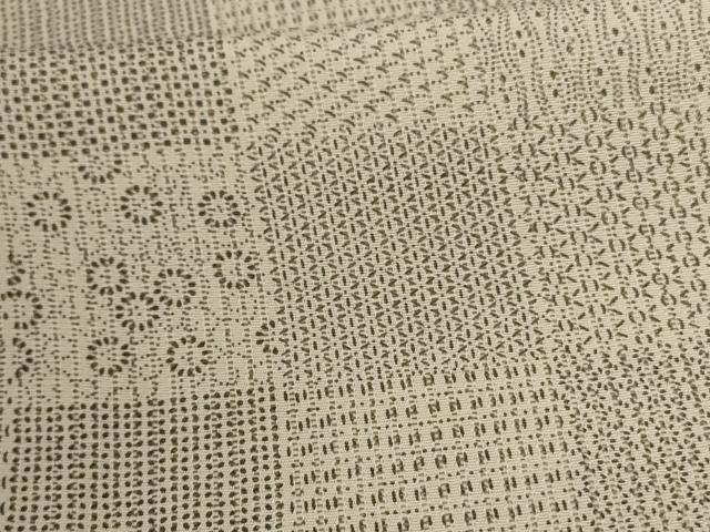 平和屋着物*夏物 小紋 縦絽 市松文様 正絹 逸品 AABC1877jd