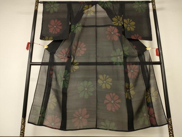平和屋着物*夏物 本場大島紬 夏大島 舞花文 正絹 逸品 未使用 AABC1884jd