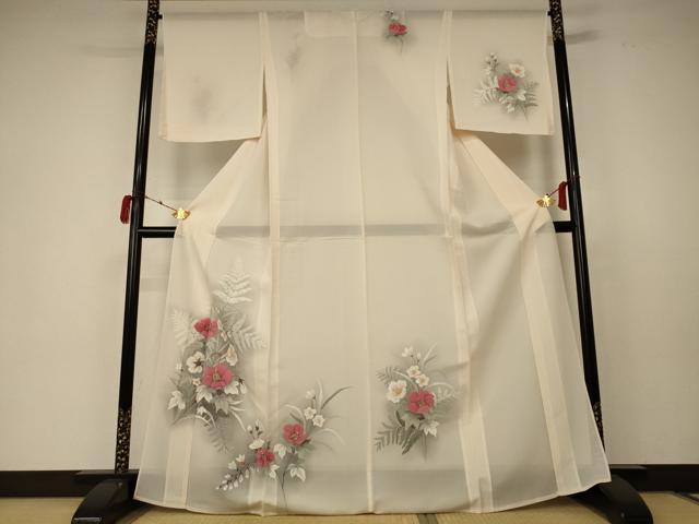 平和屋着物*夏物 訪問着 絽 草花文 正絹 逸品 AABC1892jd