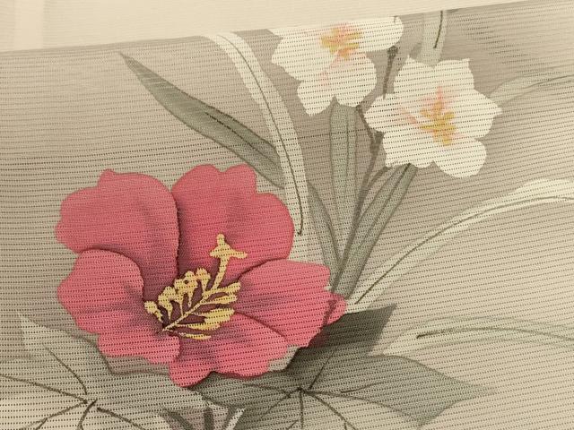 平和屋着物*夏物 訪問着 絽 草花文 正絹 逸品 AABC1892jd