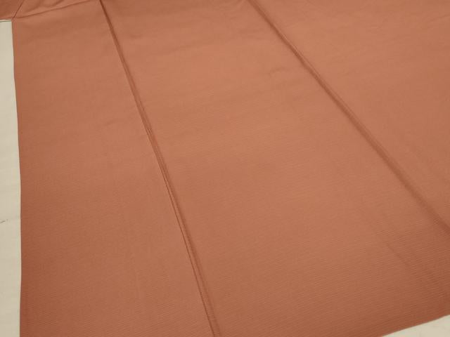 平和屋着物*夏物 色無地 絽 赭色 正絹 逸品 AABC1917jd