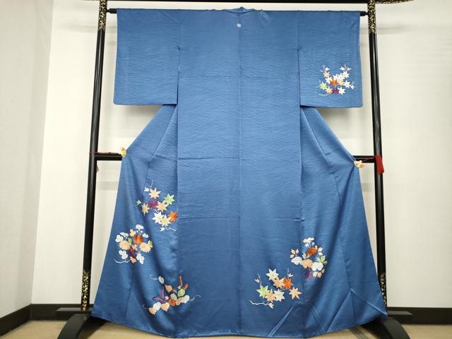 平和屋着物●訪問着 駒刺繍 草花文 金糸 正絹 逸品 AABC1950ck