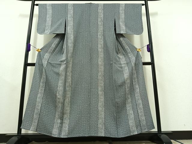 平和屋着物▽上質な小紋 単衣 鳥獣花文 正絹 逸品 AABC2203jh