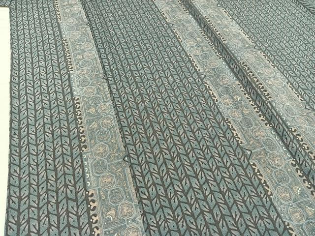 平和屋着物▽上質な小紋 単衣 鳥獣花文 正絹 逸品 AABC2203jh