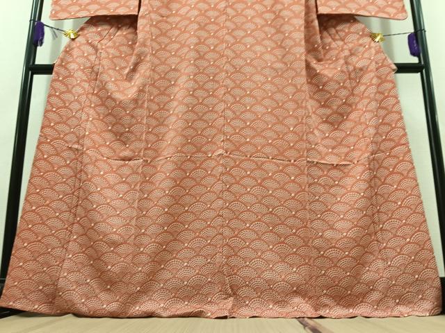 平和屋着物▽訪問着 単衣 絞り 青海波 正絹 逸品 AABC2216jh