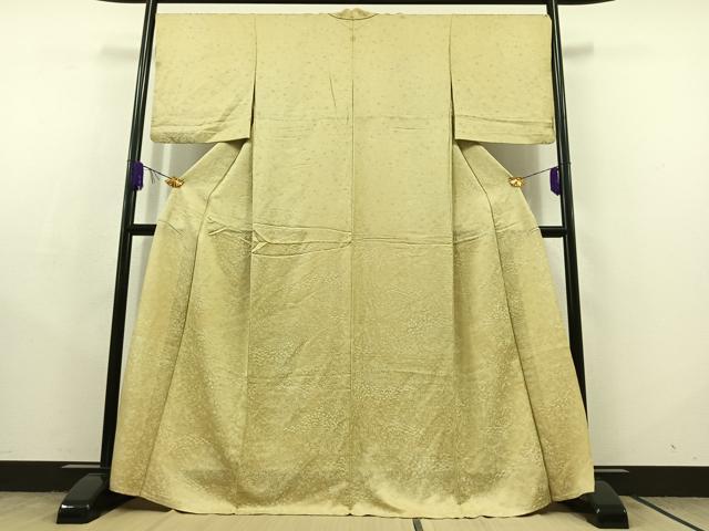 平和屋着物▽上質な小紋 単衣 風景花地紋 正絹 逸品 AABC2228jh