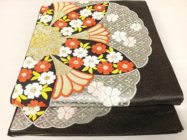 平和屋着物◎六通柄袋帯 唐織 舞花文 金銀糸 正絹 逸品 AABC2310yx