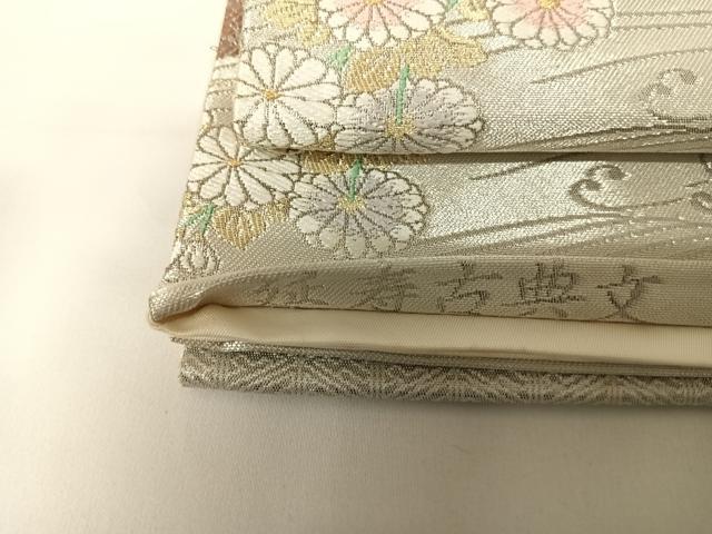 平和屋着物◎太鼓柄袋帯 唐織 延寿古典文 プラチナ箔 正絹 逸品 AABC2326yx