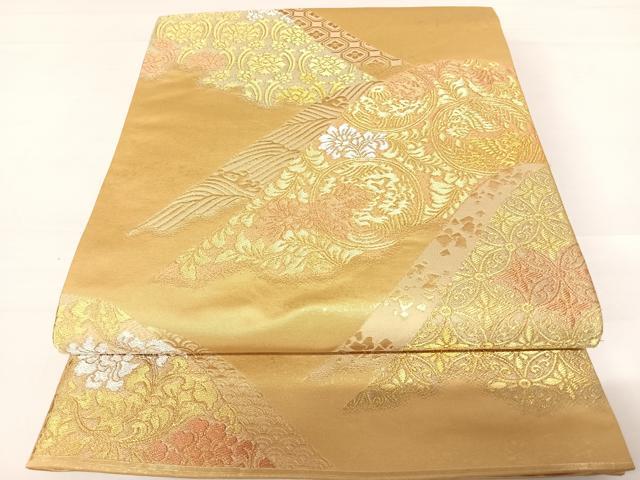 平和屋着物◎六通柄袋帯 連山王朝錦 金銀糸 正絹 逸品 AABC2388yx