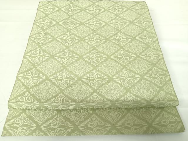 平和屋着物◎六通柄 本袋帯 双鶴文 正絹 逸品 AABC2414yx