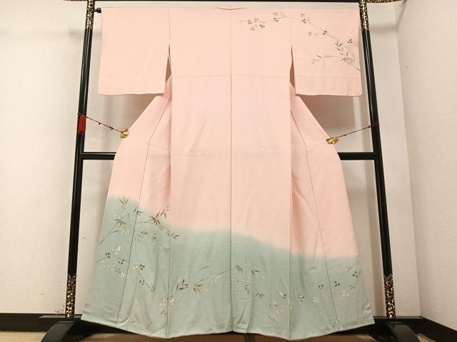 平和屋着物●訪問着 笹 萩 暈し染め 正絹 逸品 AABC2530ph