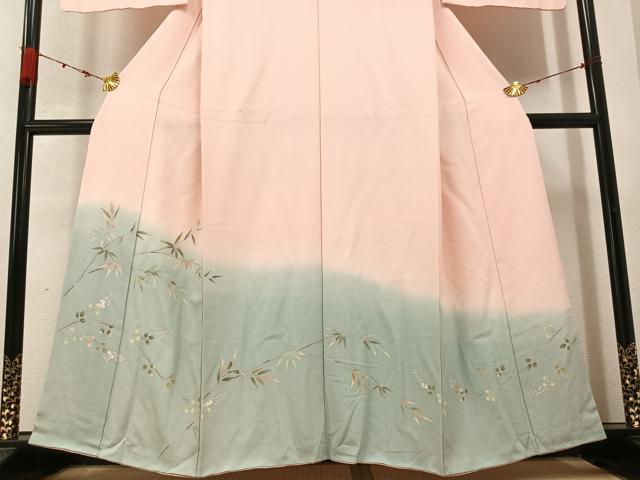 平和屋着物●訪問着 笹 萩 暈し染め 正絹 逸品 AABC2530ph