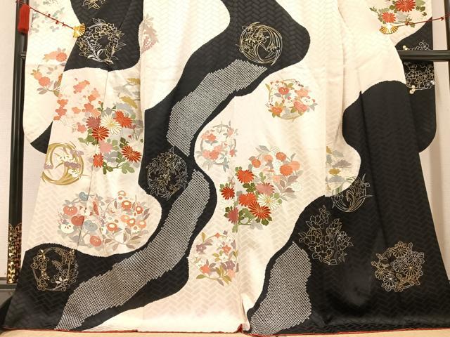 平和屋着物●豪華振袖 駒刺繍 絞り 草花文 金銀彩 そごう扱い 正絹 逸品 AABC2540ph