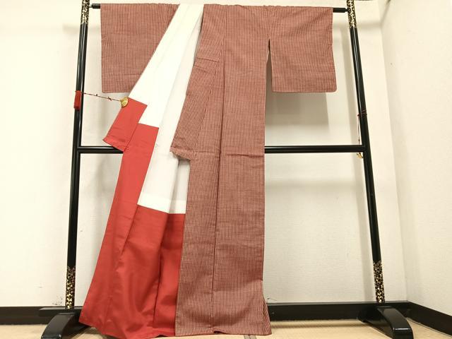 平和屋着物●上質な紬 間道 正絹 逸品 AABC2588ph