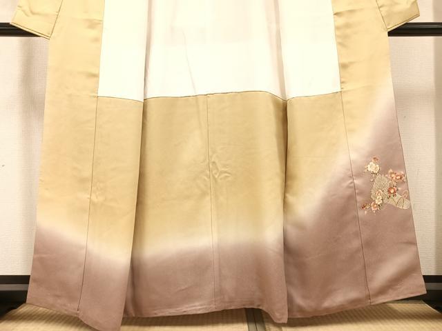 平和屋着物●訪問着 作家物 千くさ染繍 花船 暈し染め 金彩 大丸扱い 正絹 逸品 未使用 AABC2593ph