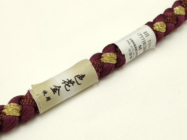 平和屋着物●和装小物 振袖用帯締め 装飾 蒔絵 パール 金糸 撚り房 逸品 未使用 AABC2616ay