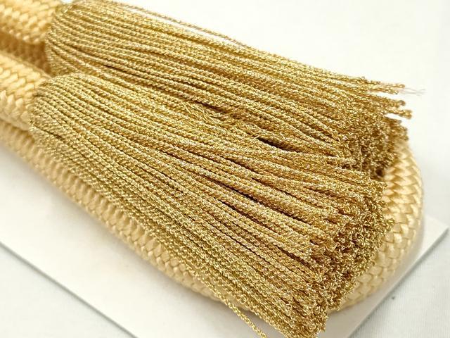 平和屋本店●和装小物 帯締め・帯揚げセット 振袖用 総絞り 斜縞 暈し 金糸 撚り房 逸品 AABC2660ay