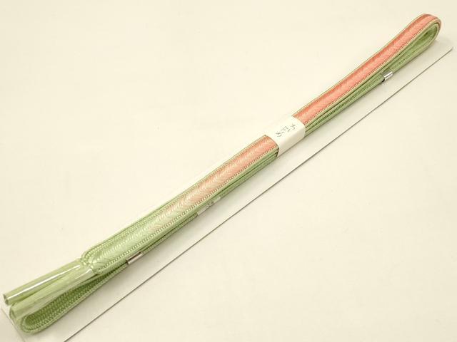 平和屋本店●和装小物 帯締め・帯揚げセット 大和高麗組 草花文 暈し染め 金糸 金彩 逸品 未使用 AABC2762ay