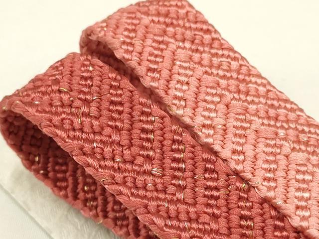 平和屋本店●和装小物 帯締め・帯揚げセット 笹浪組 流水文 暈し 金糸 金銀彩 逸品 未使用 AABC2766ay