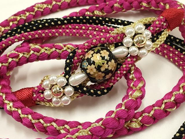 平和屋着物●和装小物 振袖用帯締め 装飾 飾り玉 パール 金糸 逸品 AABC2793ay