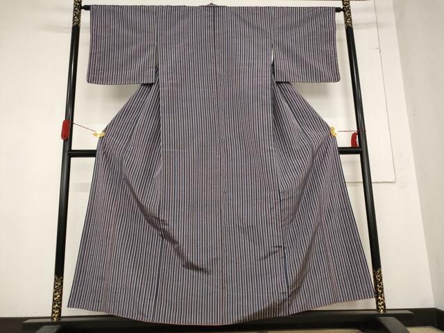 平和屋着物■上質な紬 縞 正絹 逸品 AABC2934st