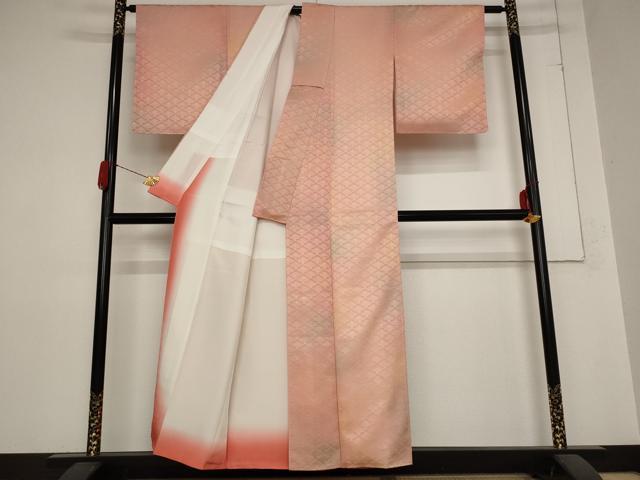 平和屋着物■小紋 花青海波 暈し染め 洗える着物 AABC2949st