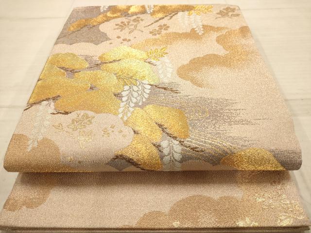 平和屋着物◎綴れ 太鼓柄袋帯 枝松文 金銀糸 正絹 逸品 AABC3049dt