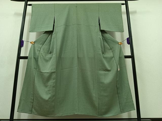平和屋着物▽上質な小紋 単衣 作家物 佐武郎 草花文 正絹 逸品 AABC3163jh
