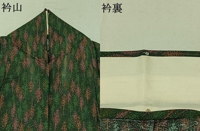 平和屋着物▽上質な小紋 単衣 樹林文 正絹 逸品 AABC3179jh