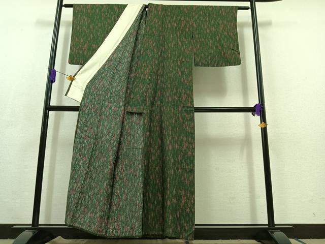 平和屋着物▽上質な小紋 単衣 樹林文 正絹 逸品 AABC3179jh
