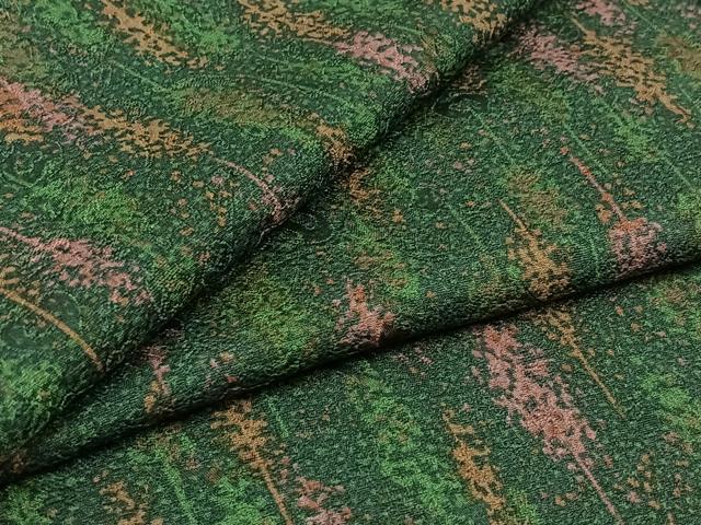 平和屋着物▽上質な小紋 単衣 樹林文 正絹 逸品 AABC3179jh