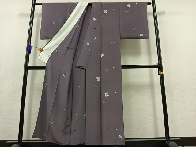 平和屋着物▽上質な小紋 単衣 吹き寄せ文 正絹 逸品 AABC3185jh