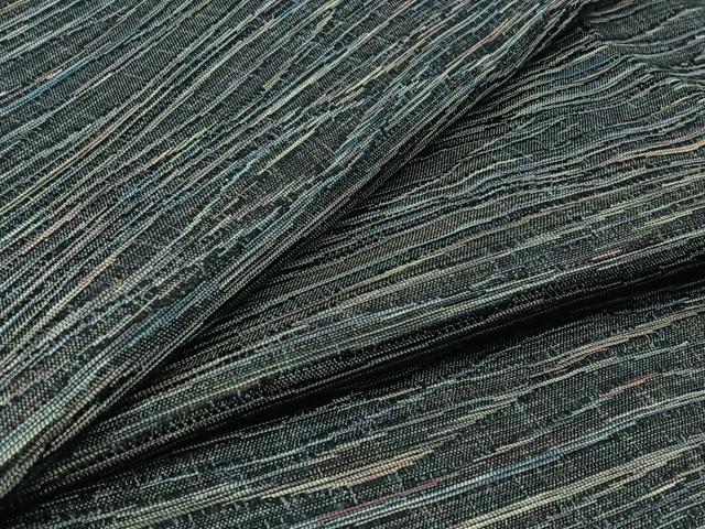 平和屋着物▽上質な紬 単衣 横段文 正絹 逸品 AABC3190jh