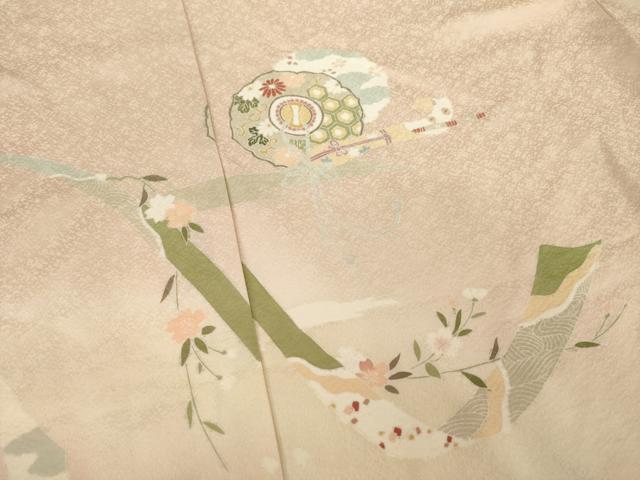 平和屋着物●訪問着 吉祥花文 暈し染め 仮絵羽 正絹 逸品 未使用 AABC3234ck