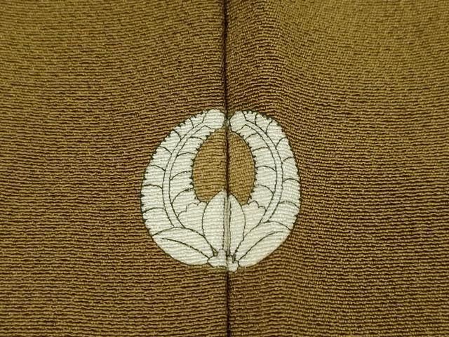平和屋着物●上質な色無地 桑茶色 正絹 逸品 AABC3263ck