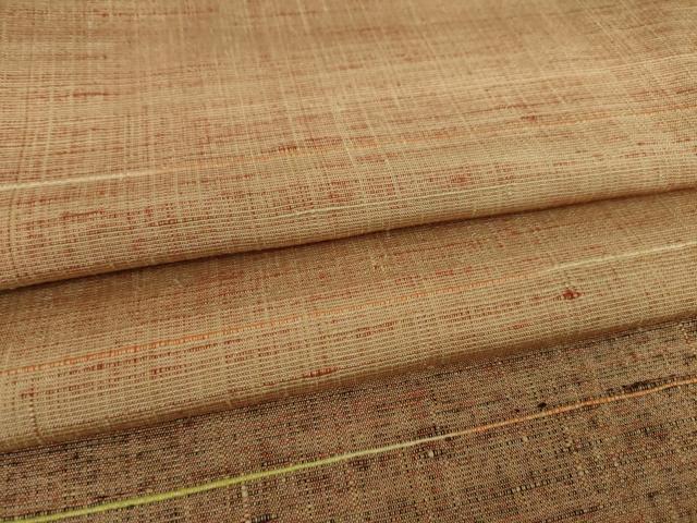 平和屋着物●上質な紬 横段文 正絹 逸品 AABC3269ck