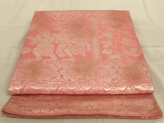 平和屋着物◎六通柄袋帯 人物風景文 正絹 逸品 AABC3311ou