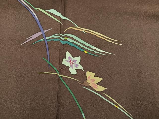 平和屋着物●訪問着 草花文 正絹 逸品 AABC3323ph