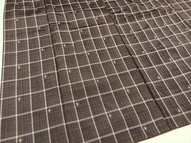平和屋着物●上質な紬 格子 正絹 逸品 AABC3332ph