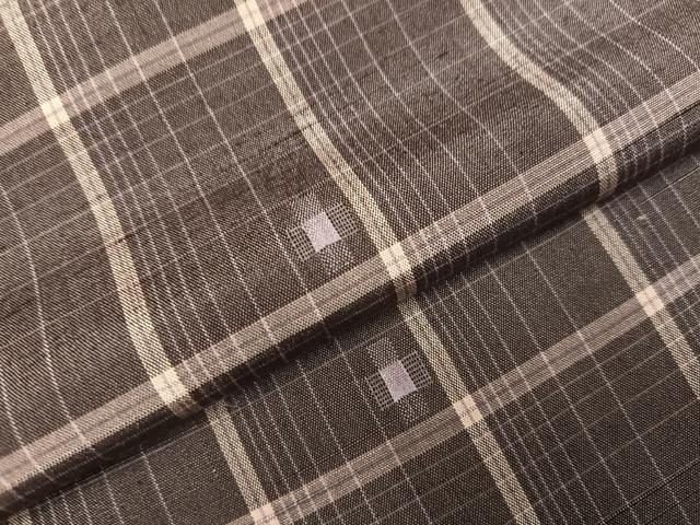 平和屋着物●上質な紬 格子 正絹 逸品 AABC3332ph