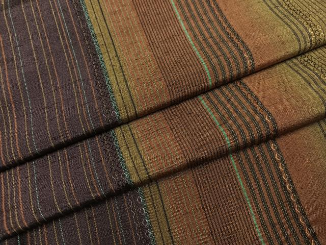 平和屋着物●上質な紬 間道 正絹 逸品 AABC3333ph