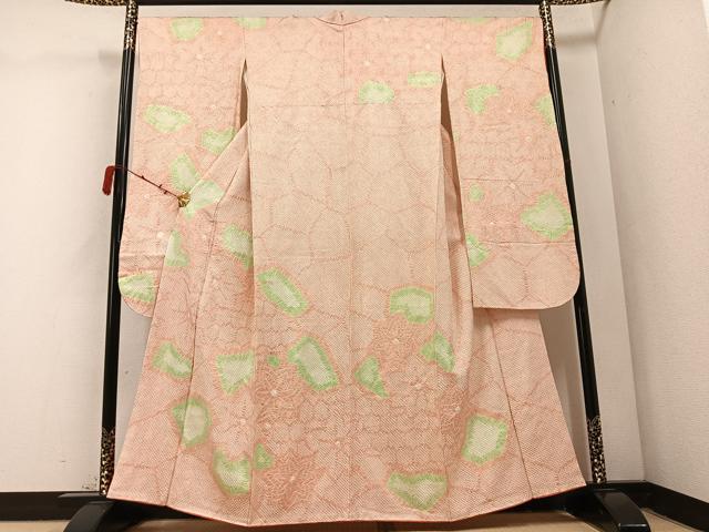 平和屋着物●豪華振袖 絞り 花尽くし 正絹 逸品 AABC3360ph