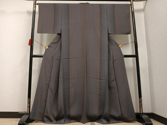 平和屋着物●上質な小紋 間道 正絹 逸品 AABC3369ph