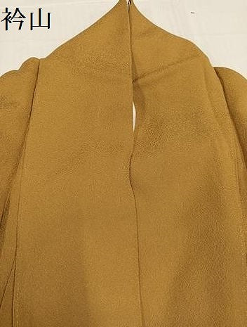 平和屋着物●上質な色無地 黄土色 正絹 逸品 AABC3373ph