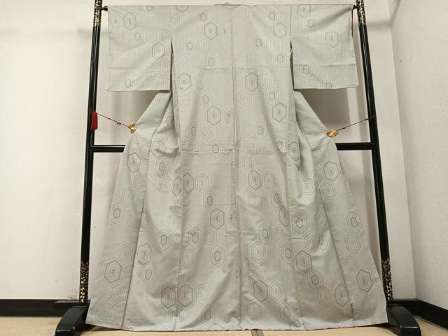 平和屋着物●お召 亀甲文 正絹 逸品 AABC3400ph
