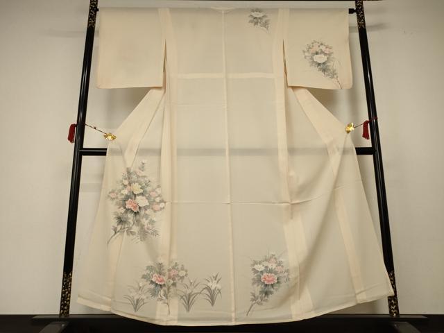 平和屋着物*夏物 訪問着 絽 草花文 正絹 逸品 AABC3431jd