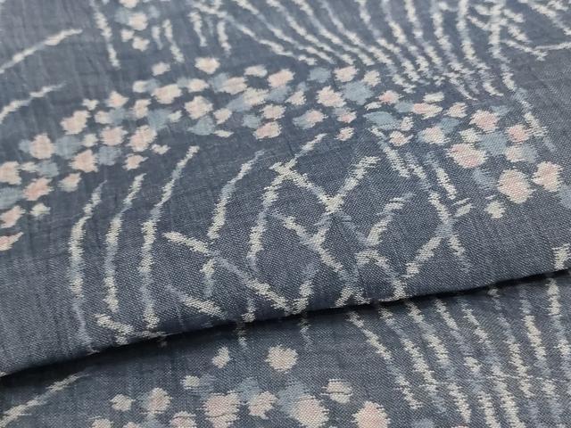 平和屋着物*夏物 小千谷ちぢみ 草花文 麻 逸品 AABC3437jd
