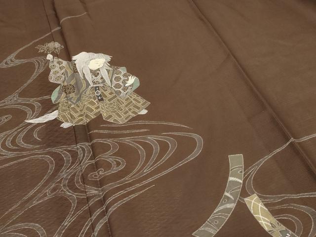 平和屋着物*夏物 訪問着 変わり絽 人物文 能 正絹 逸品 AABC3442jd