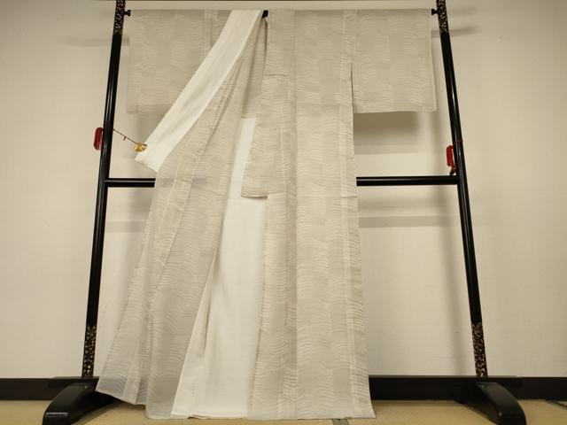 平和屋着物*夏物 本場大島紬 夏大島 幾何学文様 正絹 逸品 AABL7581ck