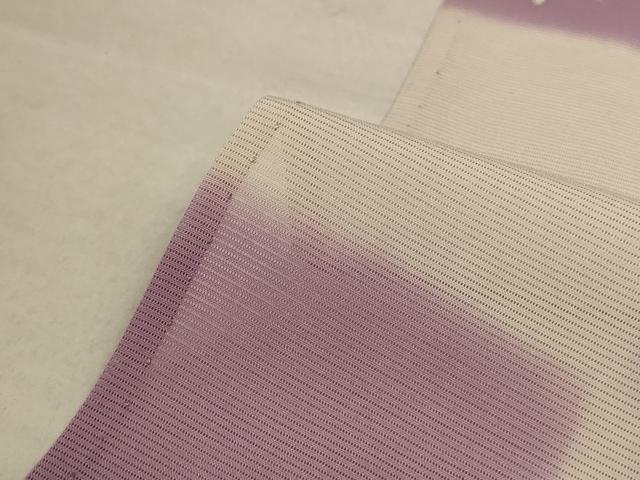 平和屋着物*夏物 訪問着 絽 市松草花文 銀彩 正絹 逸品 AABC3452jd